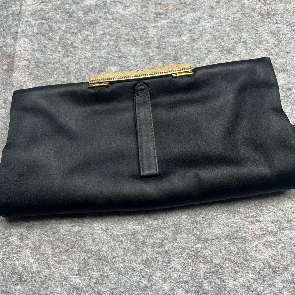 Chic Black Clutch with Gold Accent